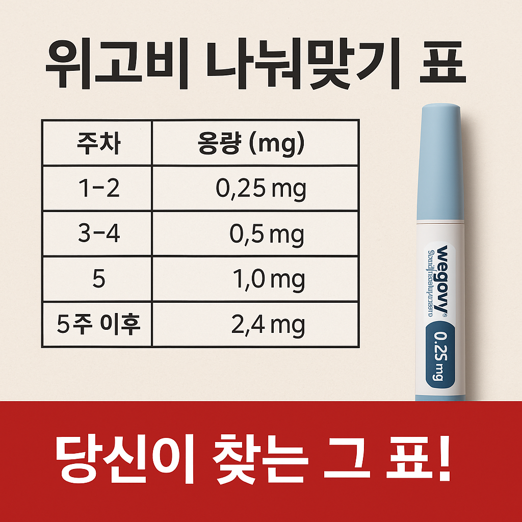 위고비 나눠맞기 표 위고비 나눠맞기 표