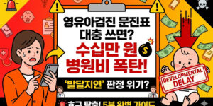 영유아검진 문진표 체크 실수로 발달지연 딱지 붙고 수십만 원 병원비 폭탄 맞는 실제 사례 및 어린이 보험 실비 환급 팁 인포그래픽