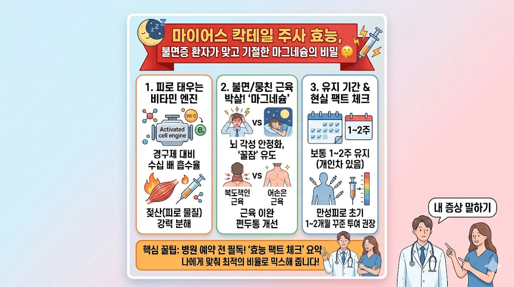 마이어스 칵테일 주사 효능 및 마그네슘 성분 작용 원리 가이드