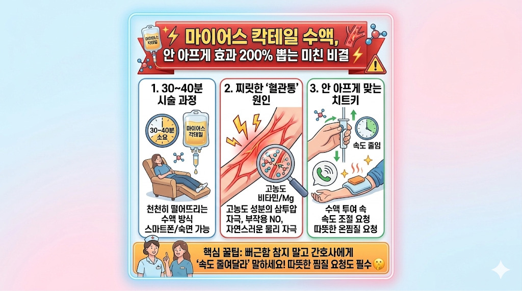 마이어스 칵테일 수액, 혈관 터지기 싫으면 ‘이것’ 조절 필수