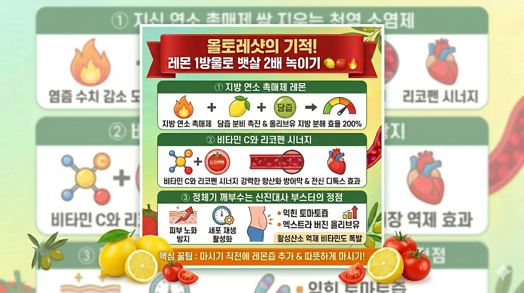 올토레샷 효능 200% 폭발! 뱃살 2배 빠르게 녹이는 1방울의 기적🍋🍅🔥