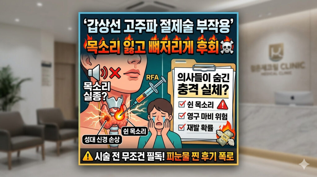갑상선 고주파 절제술 부작용 쉰 목소리 실종 및 지옥 같은 회복 과정 리얼 찐 후기 팩트체크