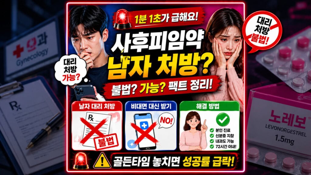 사후피임약 남자 처방 가능 여부 및 여자친구 대리 수령 불법 기준 안내 이미지