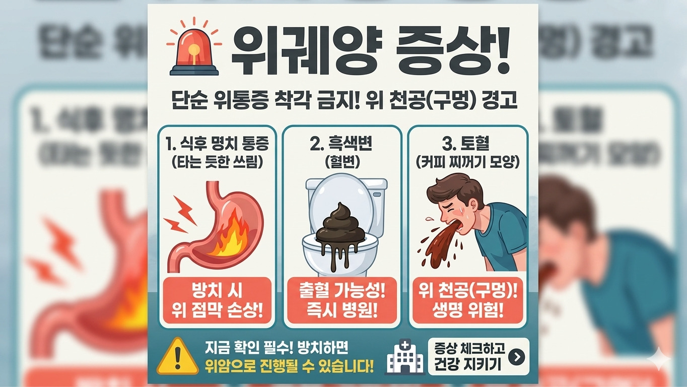위궤양 증상, 밥 먹고 아플 때 ‘이 약’ 먹으면 위 뚫리는 3가지 이유
