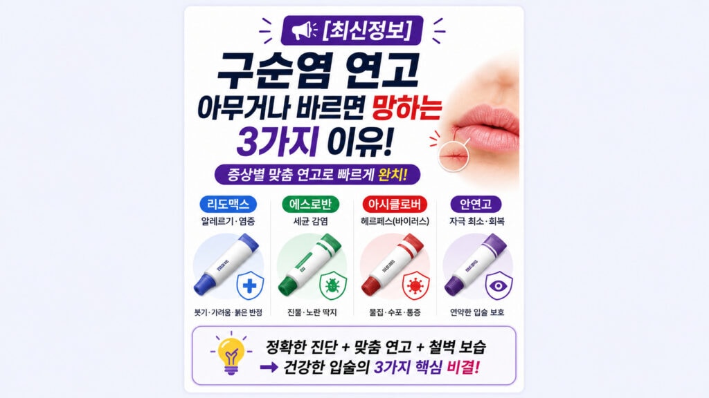 구순염 연고 오남용 부작용 경고 및 리도맥스 에스로반 올바른 사용법