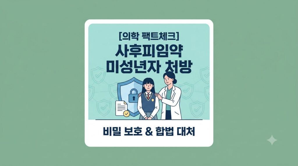 사후피임약 미성년자 처방 시 진료 기록 보호와 합법적인 비급여 대처법 안내 인포그래픽