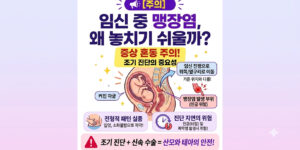 임신 중 맹장염 증상 자궁 증대로 인한 통증 위치 변화 및 임산부 맹장수술 주의사항 인포그래픽